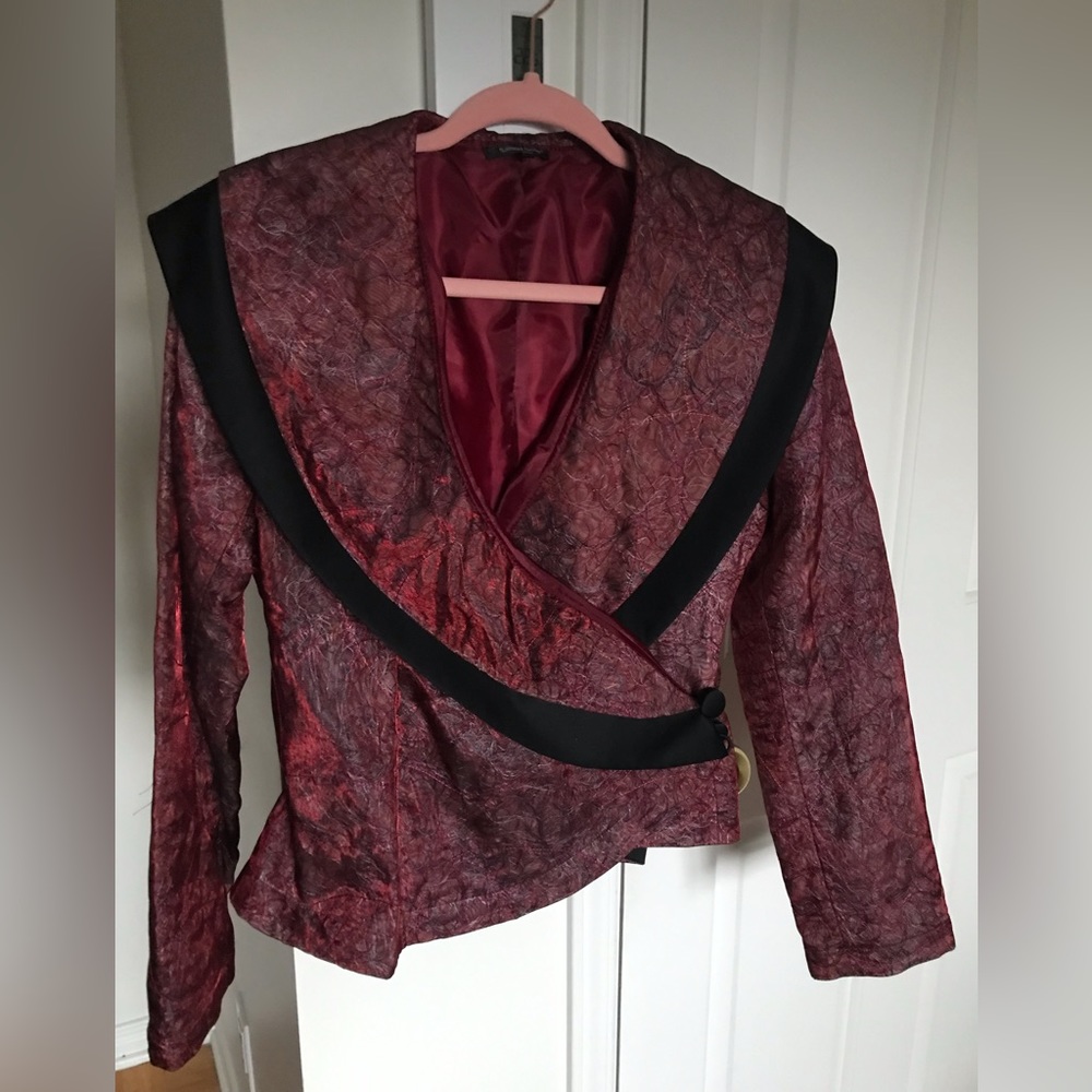 Samuel Dong shimmering red blazer